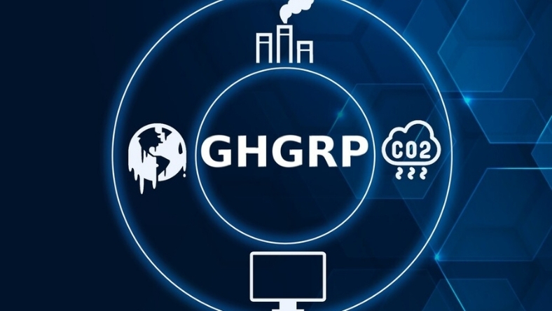 GHGRP graphic illustrating EPA greenhouse gas reporting framework